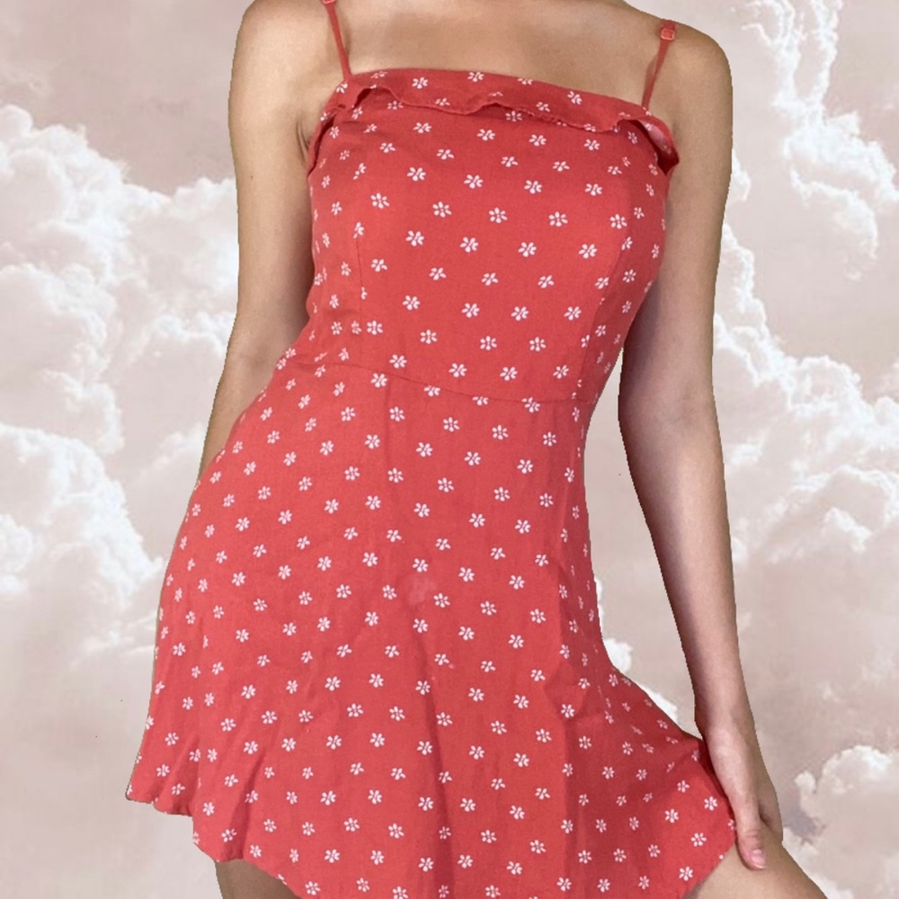 OLIVACEOUS Pink Patterned Summer Dress